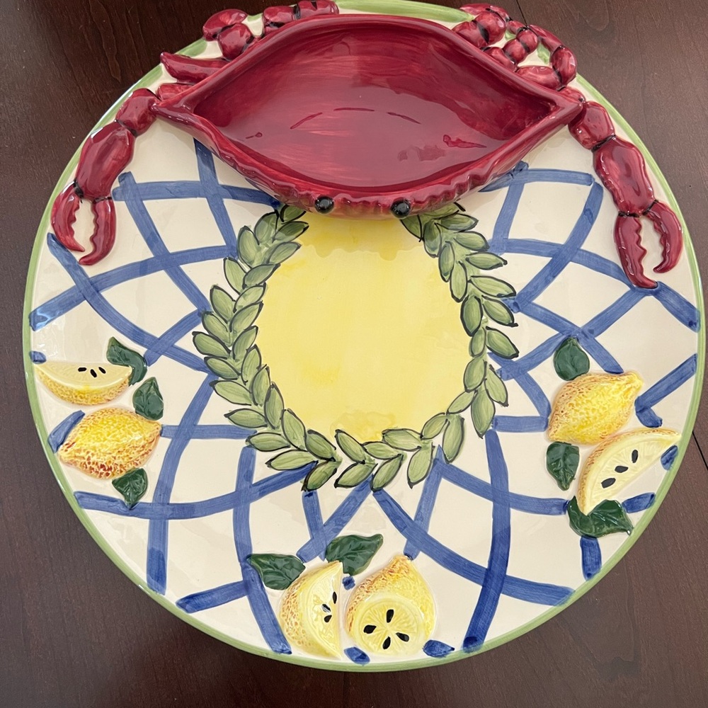 Crab and Lemon Dip Bowl Platter by: Home Etc BECCA Signature Collection 14”